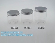Cosmetic Food Pack 100ml 150ml 200ml 250ml 300ml Amber Pet Plastic Cosmetic Cream Jar With White Black Lid