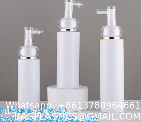 Shampoo Pump Bottle, Luxury Silver Cosmetic Packaging Face Cream Serum Essence Lotion Dispenser Pump Bottle