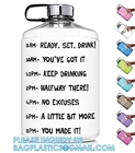 Gallon Water Bottle With Time Marker BPA Free, Motivational Large Water Jug Leak Proof Huge Water Container