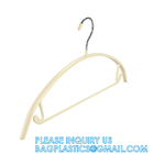 Garment Usage Custom Thick Bulk Space Saving Ivory Rubber PVC Coated Body Metal Coat Cloth Hanger With PVC Bar