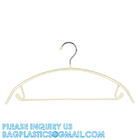 Garment Usage Custom Thick Bulk Space Saving Ivory Rubber PVC Coated Body Metal Coat Cloth Hanger With PVC Bar