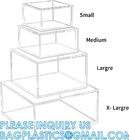 Clear Cube Display Case, Multi-Purpose Box Square Container, Decorative Acrylic Box with Lid, Stackable