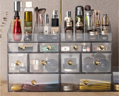 Cosmetic Storage Box Makeup Storage Container Organiser, Skincare Makeup Organizer, Brush Holder, Vanity Shelf