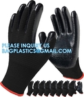 Custom Nitrile Coating Firm Grip Work GlovesNitrile Work Gloves Cotton Shell Coated Safety Work Gloves