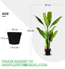 Artificial Plants Fake Banana Tree with Green Leaves in Plastic Pot Faux Strelitzia Jungle Tropical Plants Greenery