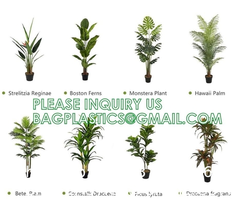 Artificial Bird of Paradise Plant 4 Feet Faux Palm Tree with 8 Trunks Faux Tree for Indoor Outdoor Modern Decoration