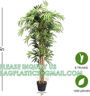 Artificial Bamboo Tree Set of 2, Fake Greenery Plants in Pots for Indoor Outdoor, Beautiful Faux Tree with Leaves