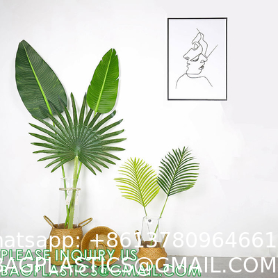 Kinds Artificial Palm Leaves Tropical Fake Leaves, Monstera Leaf Faux Leaves Party Table Decoration Wedding Birthday