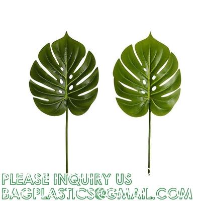 Kinds Artificial Palm Leaves Tropical Fake Leaves, Monstera Leaf Faux Leaves Party Table Decoration Wedding Birthday