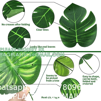 Kinds Artificial Palm Leaves Tropical Fake Leaves, Monstera Leaf Faux Leaves Party Table Decoration Wedding Birthday