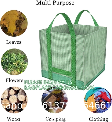 Heavy Duty Home and Yard Waste Bag 48-Gallon Woven Polypropylene, Reusable Lawn and Leaf Garden Bag with Reinforced