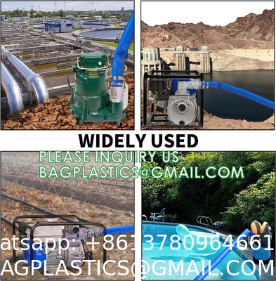 PVC Lay Flat Pump Discharge Hose With Aluminum Camlock C & E Fittings, Cam Lock Fitting Type F included, Heavy Duty