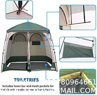Shower Shelter – Giant Portable Outdoor Pop UP Camping Shower Tent Enclosure – Changing Room – 2 Rooms – Instant