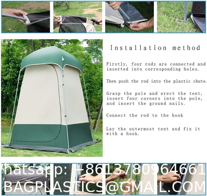 Shower Shelter – Giant Portable Outdoor Pop UP Camping Shower Tent Enclosure – Changing Room – 2 Rooms – Instant