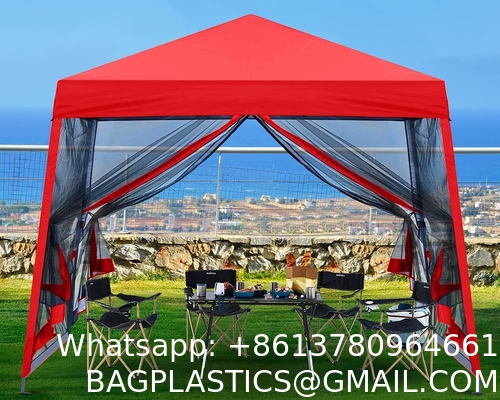 210d Oxford Easy Pop Up Canopy, Outdoor Screen Tent with Mesh Mosquito Netting Side Walls for Camping Picnic Party