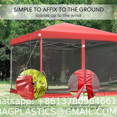 210d Oxford Easy Pop Up Canopy, Outdoor Screen Tent with Mesh Mosquito Netting Side Walls for Camping Picnic Party