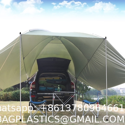 Waterproof Car Awning Sun Shelter, Portable Auto Canopy Camper Trailer Sun Shade for Camping, SUV, Outdoor, Beach Army