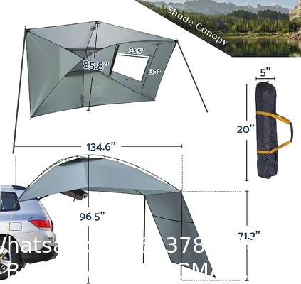 Waterproof Car Awning Sun Shelter, Portable Auto Canopy Camper Trailer Sun Shade for Camping, SUV, Outdoor, Beach Army