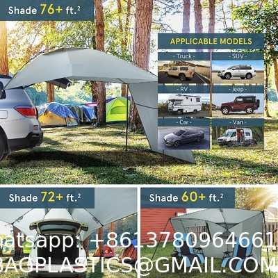 Waterproof Car Awning Sun Shelter, Portable Auto Canopy Camper Trailer Sun Shade for Camping, SUV, Outdoor, Beach Army