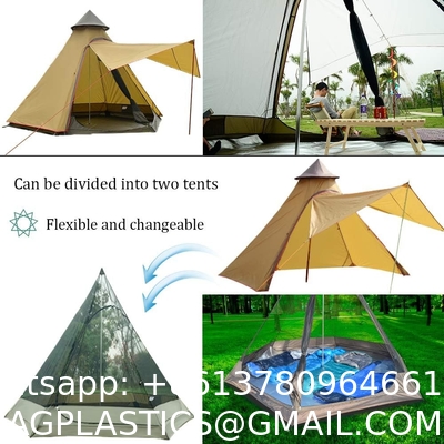 Outdoor Camping Retro Tent, Luxury Glamping Tent Waterproof Canvas Tents for Family Camping Outdoor Hunting Party