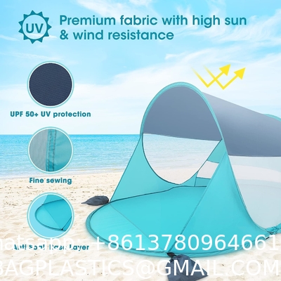 Pop Up Beach Tent, Portable Outdoor Beach Shade Tent, UPF 50+ Baby Beach Shelter, Easy Setup Windproof Waterproof