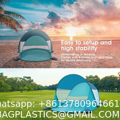Pop Up Beach Tent, Portable Outdoor Beach Shade Tent, UPF 50+ Baby Beach Shelter, Easy Setup Windproof Waterproof