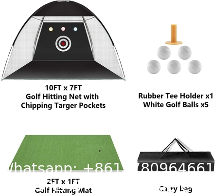 Golf Hitting Cage Practice Aid For Outdoor, Golf Practice Net, Hitting Aids Nets, Portable Golf Impact Nets Cages