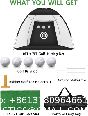 Golf Hitting Cage Practice Aid For Outdoor, Golf Practice Net, Hitting Aids Nets, Portable Golf Impact Nets Cages
