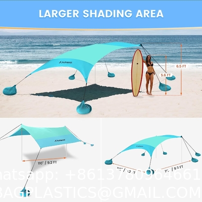 Outdoor Camping Beach Sunshade Sky Tent, Beach Canopy Tent Sun Shade, Gradient Beach Canopy, Stability Upgraded tent