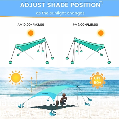 Outdoor Camping Beach Sunshade Sky Tent, Beach Canopy Tent Sun Shade, Gradient Beach Canopy, Stability Upgraded tent