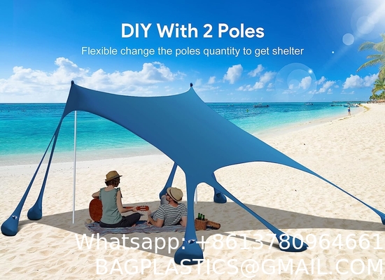 Outdoor Camping Beach Sunshade Sky Tent, Beach Canopy Tent Sun Shade, Gradient Beach Canopy, Stability Upgraded tent