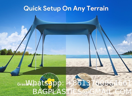 Outdoor Camping Beach Sunshade Sky Tent, Beach Canopy Tent Sun Shade, Gradient Beach Canopy, Stability Upgraded tent