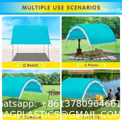 Outdoor Camping Beach Sunshade Sky Tent, Beach Canopy Tent Sun Shade, Gradient Beach Canopy, Stability Upgraded tent