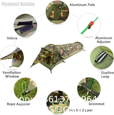 Ultralight Camping Tent, Ultralight Single Person Bivy Tent for Camp Waterproof 1 Man Tent Camping Hiking Backpack