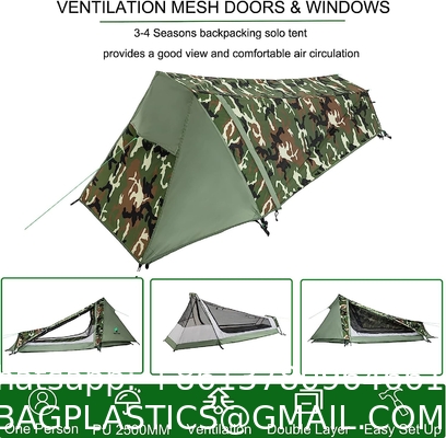 Ultralight Camping Tent, Ultralight Single Person Bivy Tent for Camp Waterproof 1 Man Tent Camping Hiking Backpack