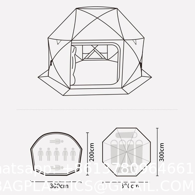 Luxury Large Glamping Tent Outdoor Geodesic Dome Tent Event Dome Outdoor With Shower Toilet, Canopy Gazebos Screen