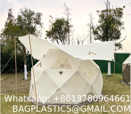 Luxury Large Glamping Tent Outdoor Geodesic Dome Tent Event Dome Outdoor With Shower Toilet, Canopy Gazebos Screen
