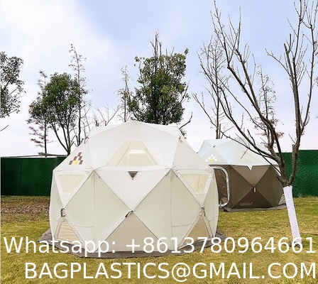 Luxury Large Glamping Tent Outdoor Geodesic Dome Tent Event Dome Outdoor With Shower Toilet, Canopy Gazebos Screen