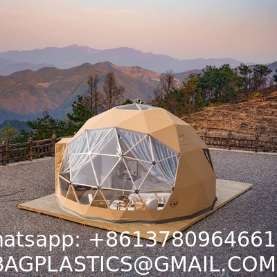 Luxury Large Glamping Tent Outdoor Geodesic Dome Tent Event Dome Outdoor With Shower Toilet, Canopy Gazebos Screen