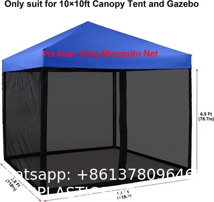 Mosquito Net with Zipper for 10' x 10' Patio Gazebo Canopy Tent, Zippered Mesh Sidewalls Screen Walls for Outdoor