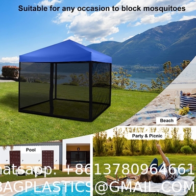 Mosquito Net with Zipper for 10' x 10' Patio Gazebo Canopy Tent, Zippered Mesh Sidewalls Screen Walls for Outdoor