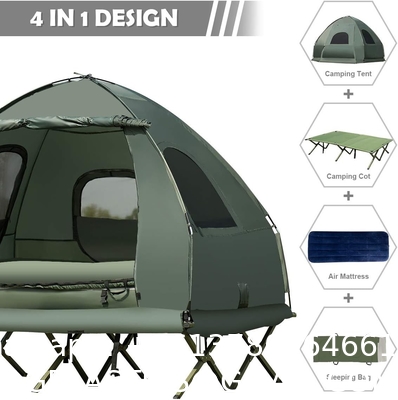 Camping Tent Cot, Folding Tent Combo Air Mattress & Sleeping Bag, Off-Ground Tent Shelter with Carry Bag for Hiking