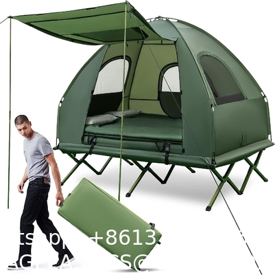 Camping Tent Cot, Folding Tent Combo Air Mattress & Sleeping Bag, Off-Ground Tent Shelter with Carry Bag for Hiking