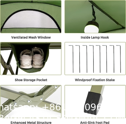 Camping Tent Cot, Folding Tent Combo Air Mattress & Sleeping Bag, Off-Ground Tent Shelter with Carry Bag for Hiking