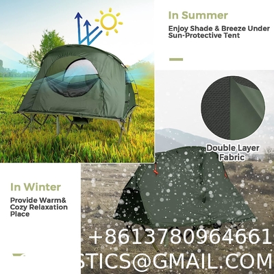 Camping Tent Cot, Folding Tent Combo Air Mattress & Sleeping Bag, Off-Ground Tent Shelter with Carry Bag for Hiking