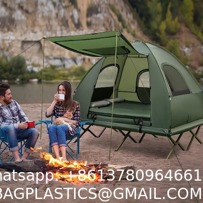 Camping Tent Cot, Folding Tent Combo Air Mattress & Sleeping Bag, Off-Ground Tent Shelter with Carry Bag for Hiking