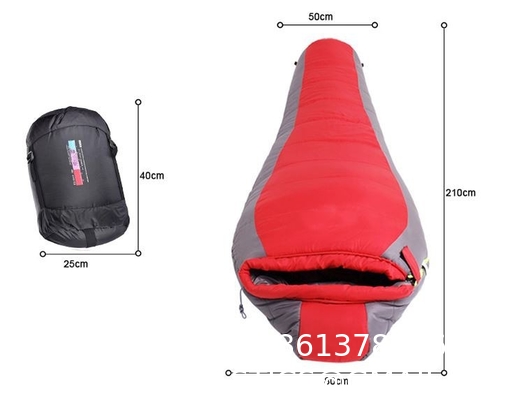 Mummy Sleeping Bag, 0°F Sleeping Bag for Big & Tall Adults, No-Snag Zipper Adjustable Hood for Warmth Ventilati