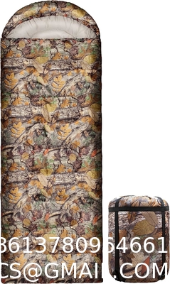 Camouflage Camping Sleeping Bag, Adults & Kids Seasons Warm Cold Weather Hiking Camping Indoor Outdoor Use