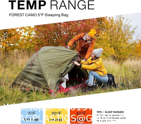 Camouflage Camping Sleeping Bag, Adults & Kids Seasons Warm Cold Weather Hiking Camping Indoor Outdoor Use