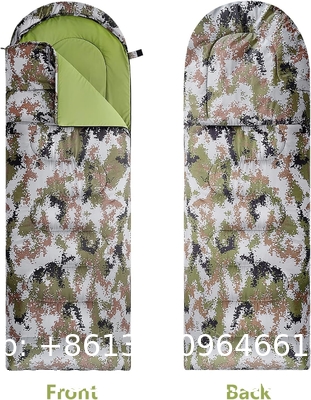 Camouflage Camping Sleeping Bag, Adults & Kids Seasons Warm Cold Weather Hiking Camping Indoor Outdoor Use